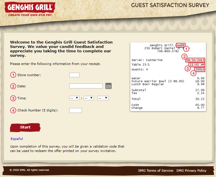 Genghis Grill Survey
