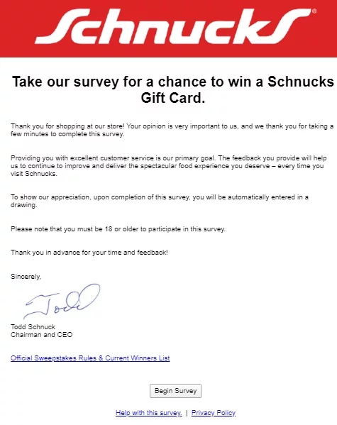 schnucks survey