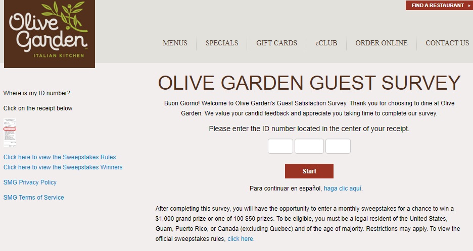 Olive Garden Survey