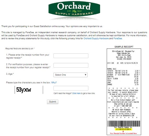 Orchard Supply Hardware survey