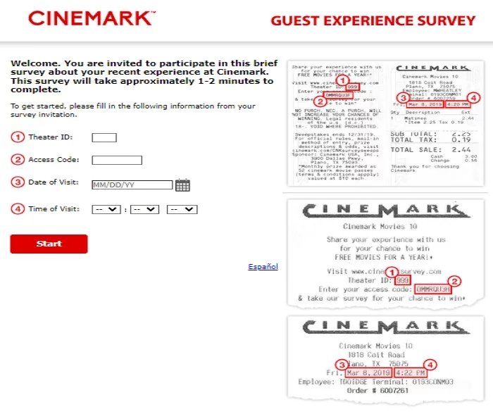 cinemark guest Survey