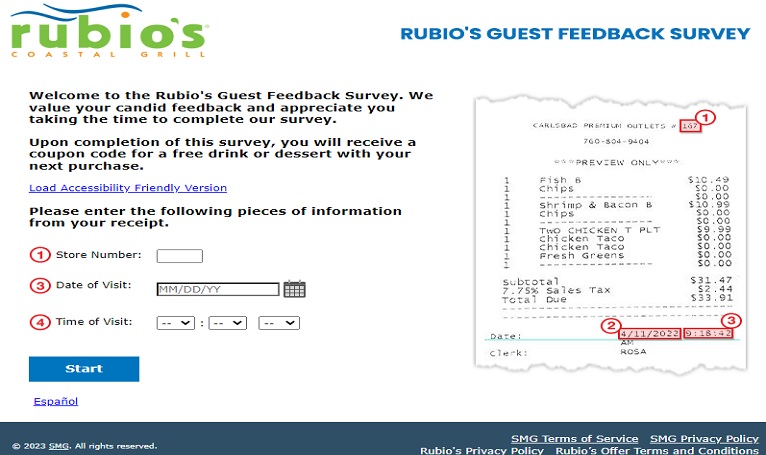 rubios guest satisfaction survey